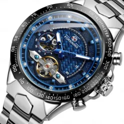 FORSINING Men Mechanical Watch Outdoor Sports Fashion Wristwatch Automatic Self-winding Luminous Waterproof Decoration Steel Watch