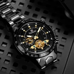 FORSINING Men Mechanical Watch Outdoor Sports Fashion Wristwatch Automatic Self-winding Luminous Waterproof Decoration Steel Watch