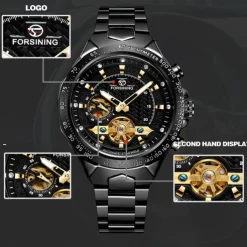 FORSINING Men Mechanical Watch Outdoor Sports Fashion Wristwatch Automatic Self-winding Luminous Waterproof Decoration Steel Watch