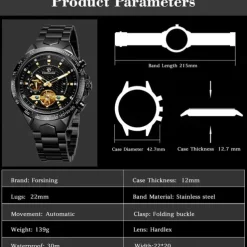 FORSINING Men Mechanical Watch Outdoor Sports Fashion Wristwatch Automatic Self-winding Luminous Waterproof Decoration Steel Watch