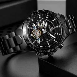 FORSINING Men Mechanical Watch Outdoor Sports Fashion Wristwatch Automatic Self-winding Luminous Waterproof Decoration Steel Watch