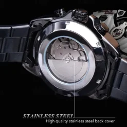 Forsining Men Mechanical Watch Top Brand Luxury Military Sport Wristwatch Three Dials Calendar Luminous Automatic Self-winding Waterproof Mechanical Stainless Steel Watch Male Clock