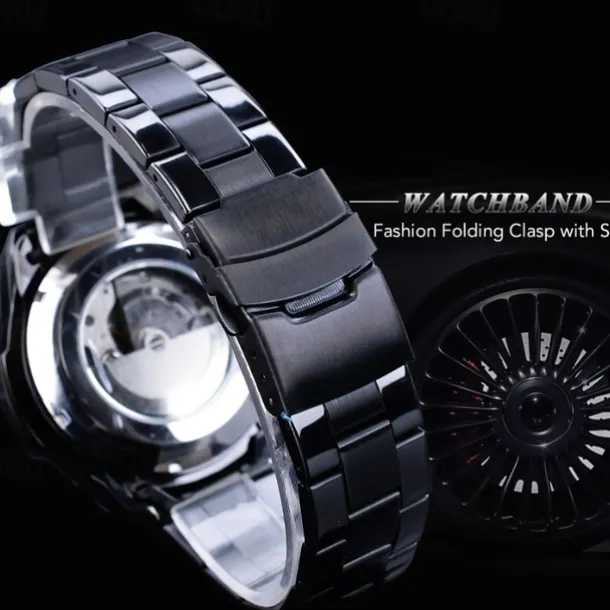 Forsining Men Mechanical Watch Top Brand Luxury Military Sport Wristwatch Three Dials Calendar Luminous Automatic Self-winding Waterproof Mechanical Stainless Steel Watch Male Clock