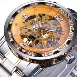 FORSINING Men Mechanical Watch Luxury Large Dial Fashion Business Automatic Watch Self-winding Luminous Calendar Stainless Steel Watch Male Clock