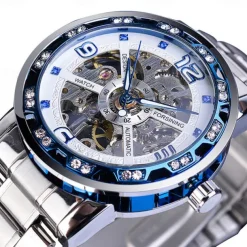 FORSINING Men Mechanical Watch Luxury Large Dial Fashion Business Automatic Watch Self-winding Luminous Calendar Stainless Steel Watch Male Clock