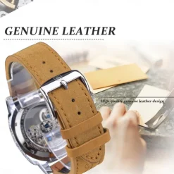 FORSINING Men Mechanical Watch Fashion Casual Wristwatch Automatic Self-winding Moon phase Luminous Waterproof Steel Watch