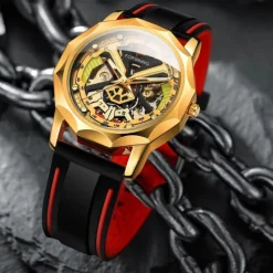 FORSINING Men Mechanical Watch Creative Fashion Casual Wristwatch Automatic Self-winding Waterproof Decoration Silicone Gel Watch