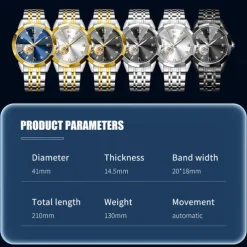 FORSINING Men Mechanical Watch Luxury Large Dial Fashion Business Hollow Skeleton Automatic Self-winding Luminous Waterproof Steel Watch