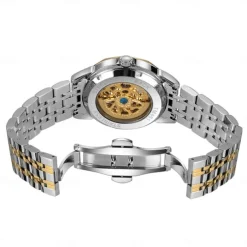 FORSINING Men Mechanical Watch Luxury Large Dial Fashion Business Hollow Skeleton Automatic Self-winding Luminous Waterproof Steel Watch