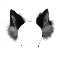 Fox Clip Cat Ears Headband Wolf Paws Cosplay Costume Carnival Fancy Party Costume Accessories