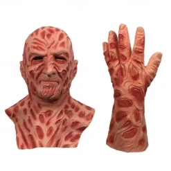 Freddy Krueger Halloween Gloves Mask Halloween Props Horror Scary Costume Adults Men's Women's Halloween Carnival Easy Halloween Costumes Dress Up