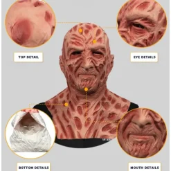 Freddy Krueger Halloween Gloves Mask Halloween Props Horror Scary Costume Adults Men's Women's Halloween Carnival Mardi Gras Easy Halloween Costumes Dress Up