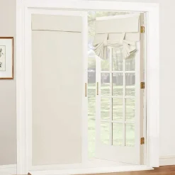 French Door Curtain No Punch Tape Top Blackout Door Curtain Pencil Pleat Light Filtering Functional Curtains for Office and Home 26X68inch(66X173CM)