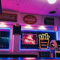 French Fries Neon Sign LED Light, Acrylic Neon Wall Art Decor 16.5x12