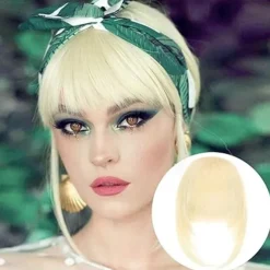 French Hair Bangs Clip on Long Wispy Bangs Hair Clip with Temples Natural Fringe Neat Bangs Hair Clip Hair Piece Long Bangs Clip in Hair Extensions for Women