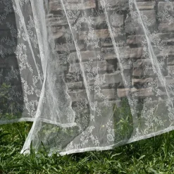 French Lace Embroidered Curtains, Bedroom Sheer Tulle Curtains, Rod Pocket Window Curtains, 2 Panels Curtains