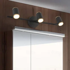 Front Mirror Lamp LED Bathroom Wall Lamp Black And White Simple 3 Head Adjustable Cloakroom Corridor Porch Lamp