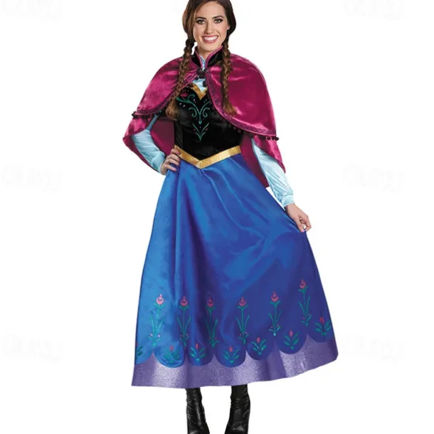 Frozen Fairytale Princess Anna Cosplay Costume Flower Girl Dress Theme Party Costume Cosplay Movie Cosplay for Men's Women's Adults' Carnival Masquerade Bachelorette Party