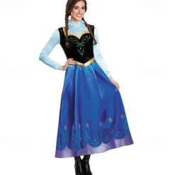 Frozen Fairytale Princess Anna Cosplay Costume Flower Girl Dress Theme Party Costume Cosplay Movie Cosplay for Men's Women's Adults' Carnival Masquerade Bachelorette Party