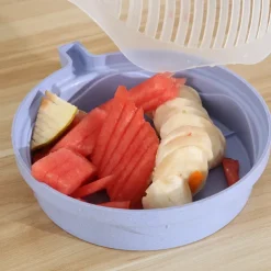 Fruit & Vegetable Cutter Easy Salad and Fruit Cutter Bowl - Eco-Friendly, Dishwasher Safe, Perfect Kitchen Helper for Quick Meal Prep