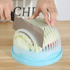 Fruit & Vegetable Cutter Easy Salad and Fruit Cutter Bowl - Eco-Friendly, Dishwasher Safe, Perfect Kitchen Helper for Quick Meal Prep