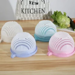 Fruit & Vegetable Cutter Easy Salad and Fruit Cutter Bowl - Eco-Friendly, Dishwasher Safe, Perfect Kitchen Helper for Quick Meal Prep