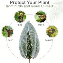 Fruit Mesh Bags for Fruit Trees Bird-proof Nets to Protect Apple Trees and Blueberry Shrubs From Birds Pests and Deer Cicada Mesh Covers With Zippers and Drawstrings