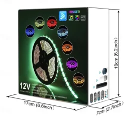 65ft 4x 5 Meter Music Synchronous Happy Multicolour Light Strip 2835 RGB LED Flexible Light Strip with 20 key IR Controller Optional with Adapter Kit DC12V