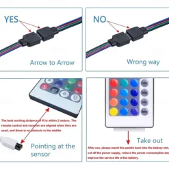 65ft 4x 5 Meter Music Synchronous Happy Multicolour Light Strip 2835 RGB LED Flexible Light Strip with 20 key IR Controller Optional with Adapter Kit DC12V