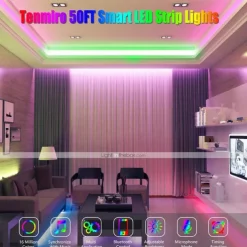 32.8ft 10m COB Bluetooth LED Smart Strip Lights Christmas Decor Music Sync RGB APP Color Changing for Bedroom Home TV Back Light DIY Décor