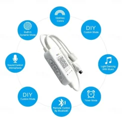 32.8ft 10m COB Bluetooth LED Smart Strip Lights Christmas Decor Music Sync RGB APP Color Changing for Bedroom Home TV Back Light DIY Décor