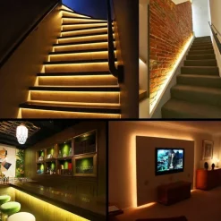 32.8ft 10m LED Light Strips Flexible Tiktok Lights Not-Waterproof 600 Units SMD 5050 10mm LEDs DC12V for Holiday Home Party Indoor Decoration