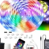 32.8Ft 10M LED Light Strips LED WiFi Wireless RGB Tiktok Lights LED Smart Waterproof 5050 with 24 Keys Remote Control Flexible Tape Lights Fits AlexaGoogle Home and 12V Adapter