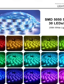 32.8Ft 10M LED Light Strips LED WiFi Wireless RGB Tiktok Lights LED Smart Waterproof 5050 with 24 Keys Remote Control Flexible Tape Lights Fits AlexaGoogle Home and 12V Adapter