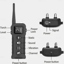 3300Ft Pet Dog Training Collar with Remote 9 Tone Option Rechargeable Waterproof IPX7 Swimming Shock Training Collar