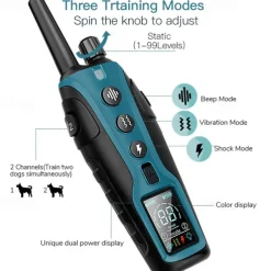 4000FT Pet Dog Training Shock Collar with Flashing Light for Night Walks Adjustable Pitch Beep Vibration Shock Keypad Lock Rechargeable IPX7 Waterproof
