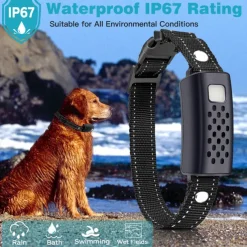 4000FT Pet Dog Training Shock Collar with Flashing Light for Night Walks Adjustable Pitch Beep Vibration Shock Keypad Lock Rechargeable IPX7 Waterproof