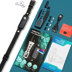 4000FT Pet Dog Training Shock Collar with Flashing Light for Night Walks Adjustable Pitch Beep Vibration Shock Keypad Lock Rechargeable IPX7 Waterproof