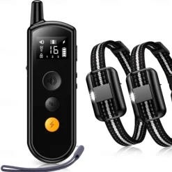 2000FT Remote Control Dog Training Collar Electric Shock Vibration Beeps Mode 16 Level Keypad Lock IPX8 Waterproof Rechargeable