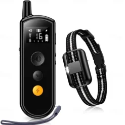 2000FT Remote Control Dog Training Collar Electric Shock Vibration Beeps Mode 16 Level Keypad Lock IPX8 Waterproof Rechargeable