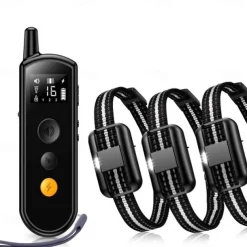 2000FT Remote Control Dog Training Collar Electric Shock Vibration Beeps Mode 16 Level Keypad Lock IPX8 Waterproof Rechargeable