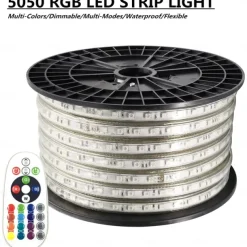 16-100FT Smart RGB IC LED Light Strip - 24V Waterproof Multi Color-Chasing Lights with APP & Music Sync Addressable for Bedroom & Outdoor Use 1 Roll