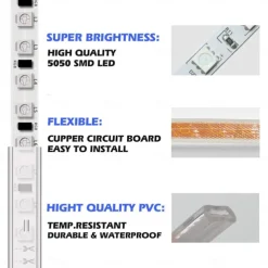 16-100FT Smart RGB IC LED Light Strip - 24V Waterproof Multi Color-Chasing Lights with APP & Music Sync Addressable for Bedroom & Outdoor Use 1 Roll