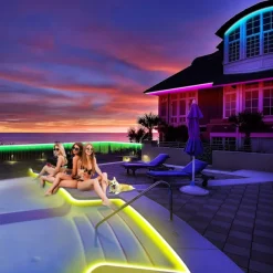 16-100FT Smart RGB IC LED Light Strip - 24V Waterproof Multi Color-Chasing Lights with APP & Music Sync Addressable for Bedroom & Outdoor Use 1 Roll