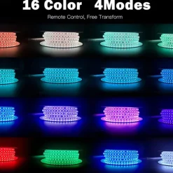 16-100FT Smart RGB IC LED Light Strip - 24V Waterproof Multi Color-Chasing Lights with APP & Music Sync Addressable for Bedroom & Outdoor Use 1 Roll