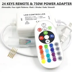 16-100FT Smart RGB IC LED Light Strip - 24V Waterproof Multi Color-Chasing Lights with APP & Music Sync Addressable for Bedroom & Outdoor Use 1 Roll