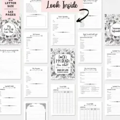 Fuck I'M Dead, End Of Life Planner, I'M Dead Now What Book Planner, Guided Final Arrangements When I'M Gone Workbook Organizer Notebook, for Possessions, Business Affairs, and Final Wishes