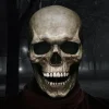 Full Head Skull Mask with Moving Jaw,Adult Entire Head Realistic Latex Helmet,Skeleton Headgear Creepy Mask Realistic Cosplay Props