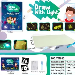 Fun Drawing Pad Board Glow in Dark with Light for Kids Painting Board Educational Toy and Developing Drawing or Writing Skills