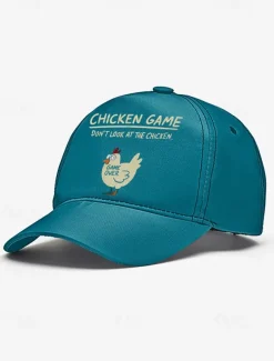 Funny Chicken Game Baseball Cap – Adjustable Unisex Embroidered Hat, Casual Sports Cap for Outdoor, Streetwear and Daily Wear